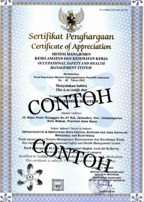 SERTIFIKAT SMK3 SERTIFIKAT SMK3